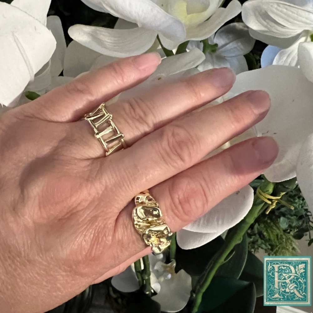 2 Piece Gold Alloy Fashion Ring Set​
